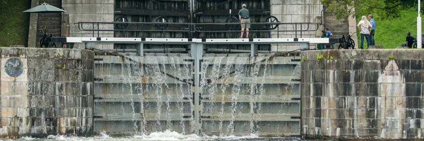 A lockstation along the Rideau Canal.