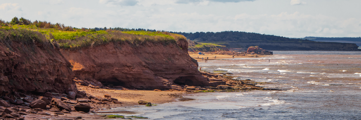 Falaises côtières rouges à MacKenzies Brook au parc national de l’Île-du-Prince-Édouard.