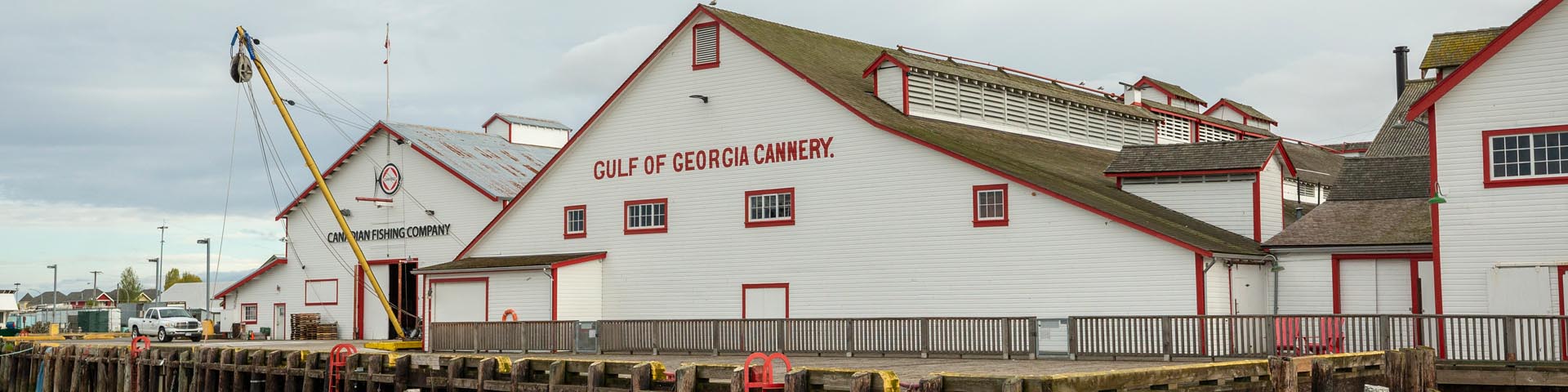 South exterior behind the Cannery from Steveston Harbour